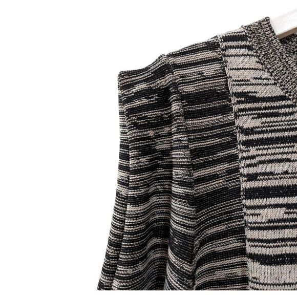 Nic + Zoe Mixed Musings Knit Crewneck Sweater in Black Multi Women's Size M - Picture 9 of 12